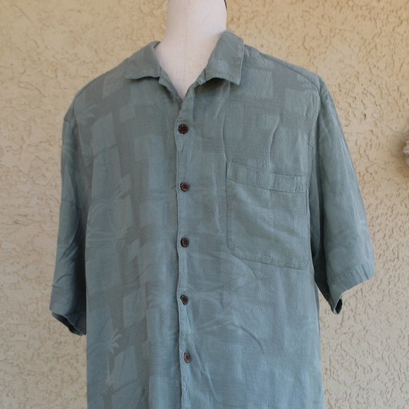 Caribbean Joe Silk Button Down Shirt - Picture 1 of 3